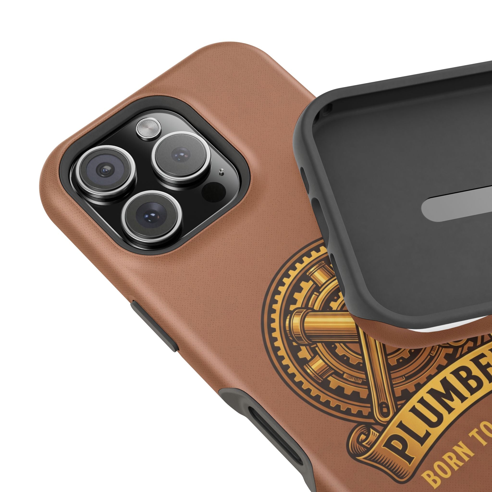 Plumber Born to Build Phone Case — Badge Wireless Charging Cover