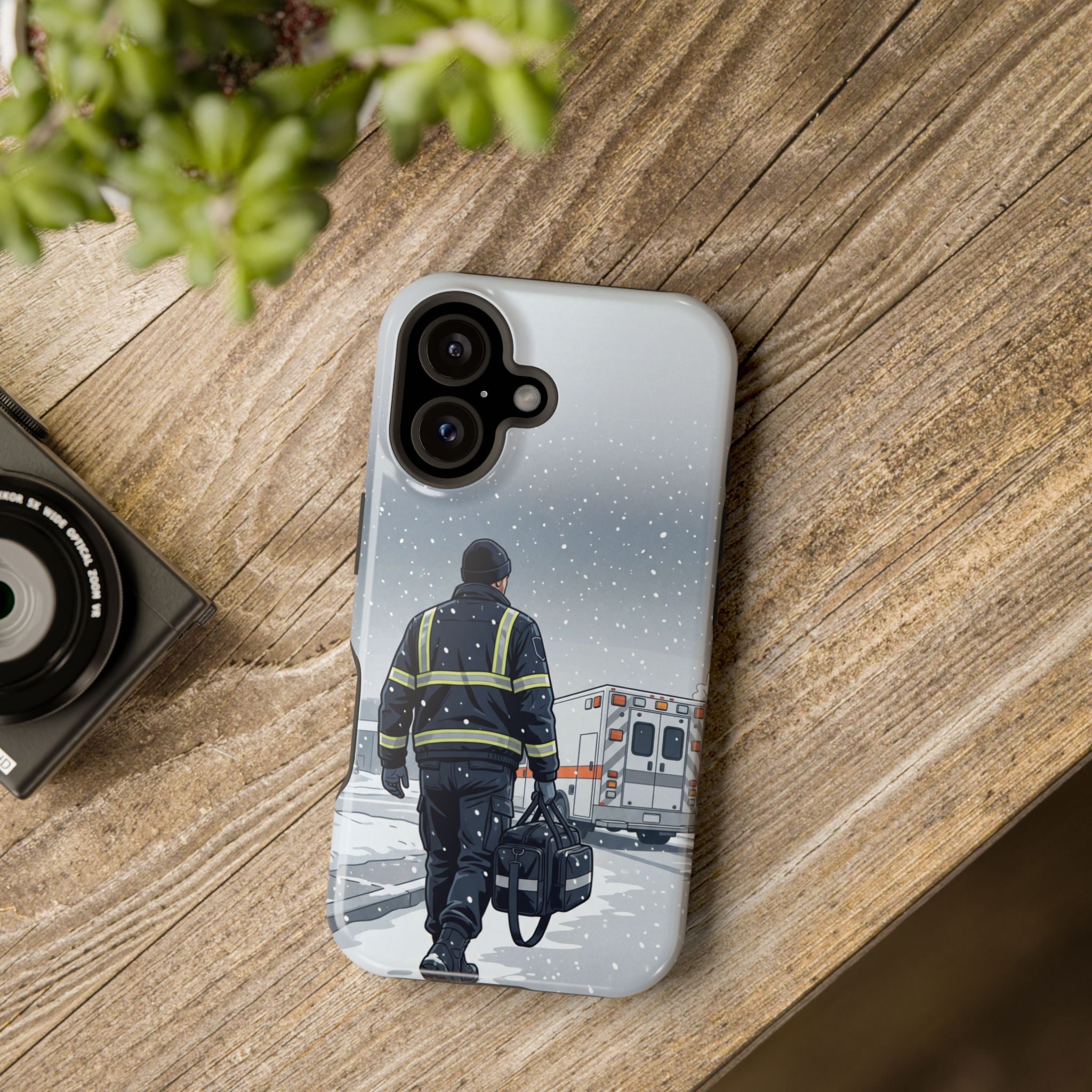 Bold Paramedic/EMT Portrait Phone Case — Magnetic Wireless Charging Cover