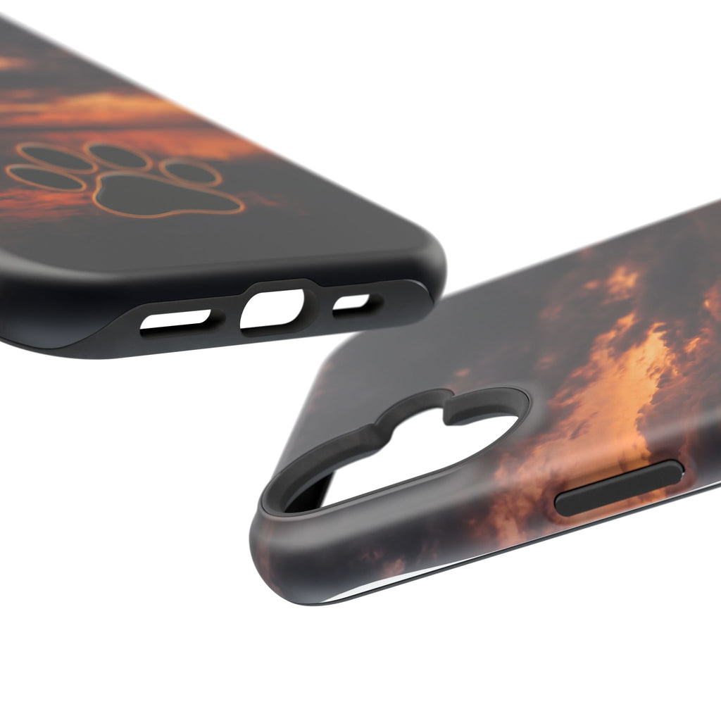 Paw Sunset Magnetic Impact-Resistant Phone Case for iPhone and Samsung Galaxy series