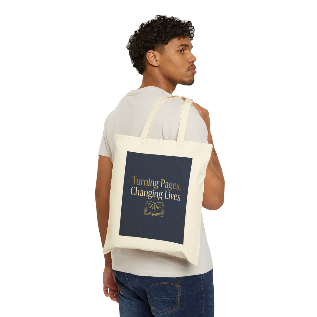 Turning Pages Changing Lives Tote Bag - Teacher Gift, Literacy Teacher, Educator Appreciation
