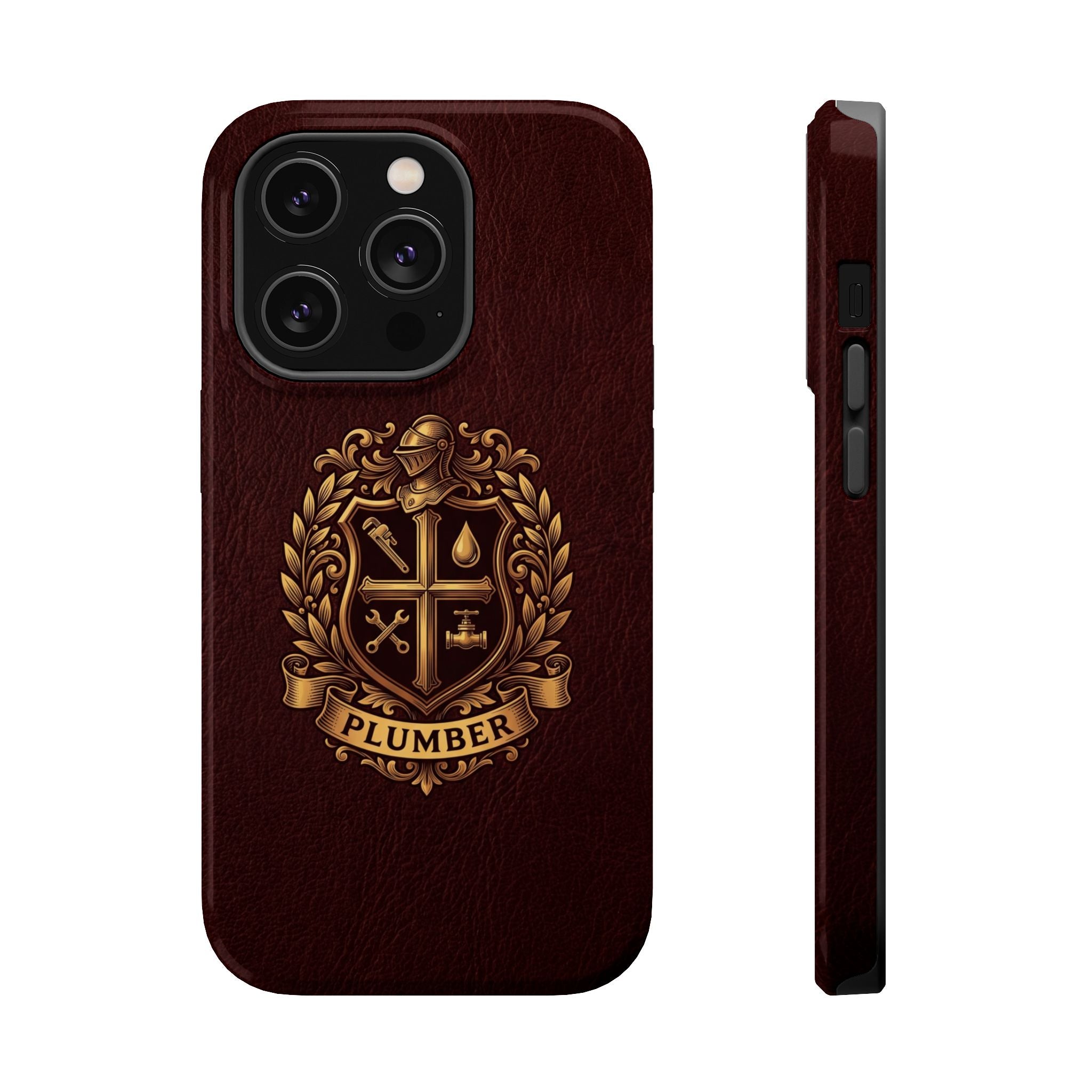 Plumber Crest Phone Case — Heraldic Shield Design Wireless Charging Cover