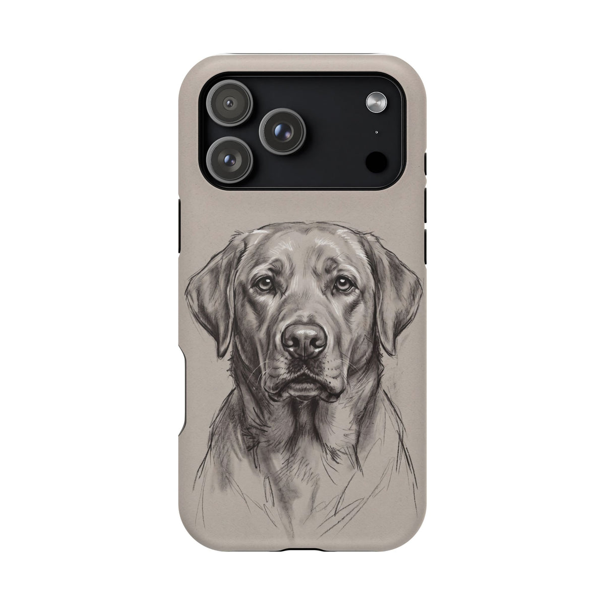 Charcoal Sketch Labrador Phone Case — Tough Magnetic Case with Wireless Charging