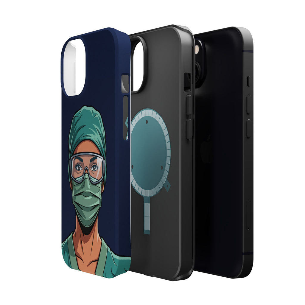Bold Nurse Portrait Phone Case — Magnetic Wireless Charging Cover