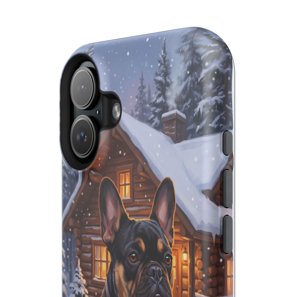 Personalized French Bulldog Cozy Cabin Phone Case — Wireless Charging Cover