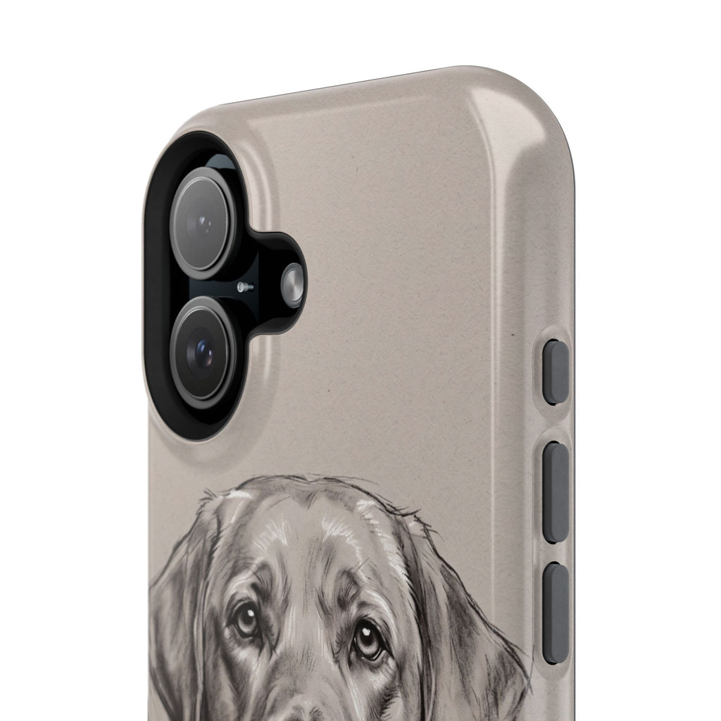 Charcoal Sketch Labrador Phone Case — Tough Magnetic Case with Wireless Charging