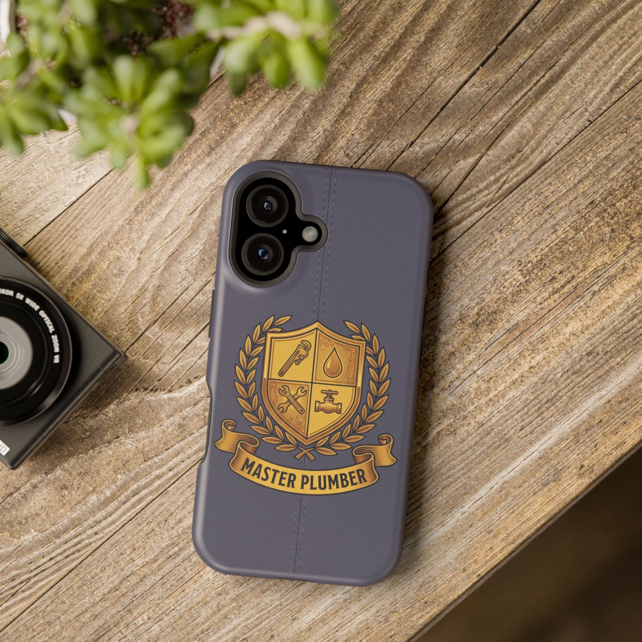 Master Plumber Crest Phone Case — Heraldic Shield Wireless Charging Cover