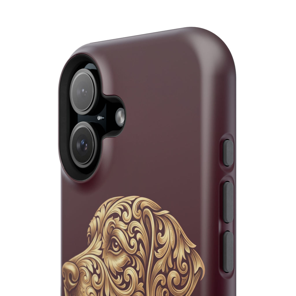 Personalized Gold Filigree Labrador Phone Case — Tough Magnetic Case with Wireless Charging