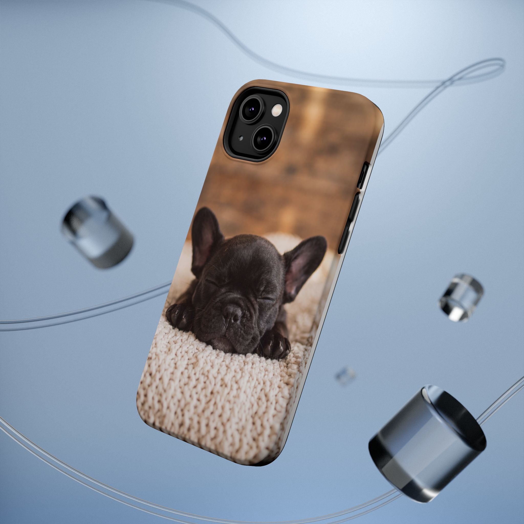 Sleepy French Bulldog Phone Case — Impact-Resistant Wireless Charging Cover