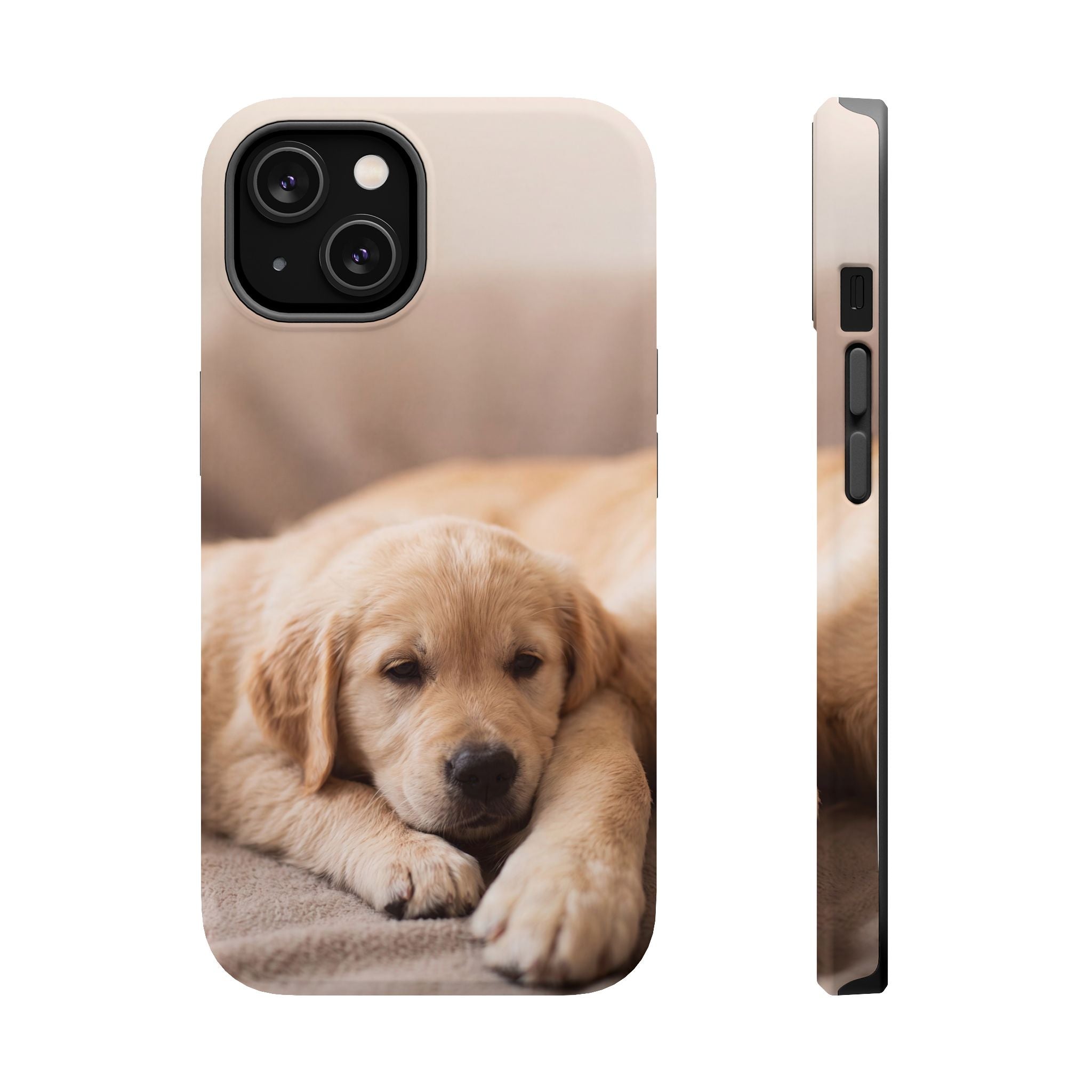 Golden Retriever Puppy Phone Case — Impact-Resistant Wireless Charging Cover