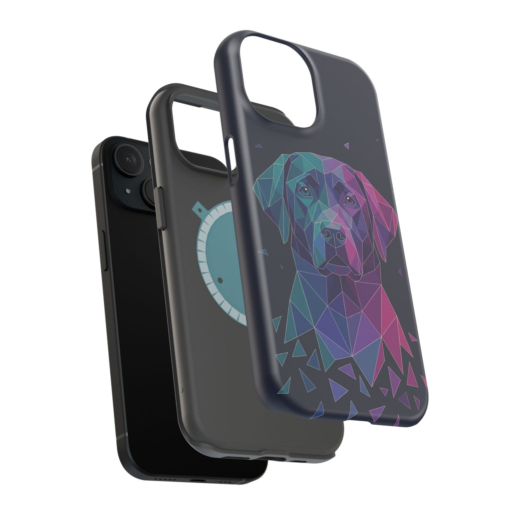 Geometric Labrador Phone Case — Tough Magnetic Case with Wireless Charging