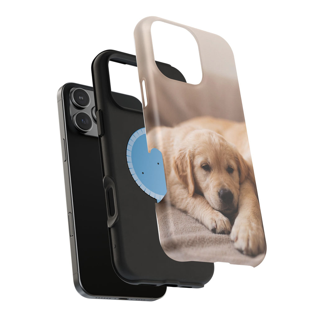 Golden Retriever Puppy Phone Case — Impact-Resistant Wireless Charging Cover