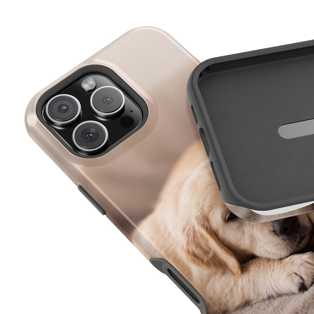 Golden Retriever Puppy Phone Case — Impact-Resistant Wireless Charging Cover