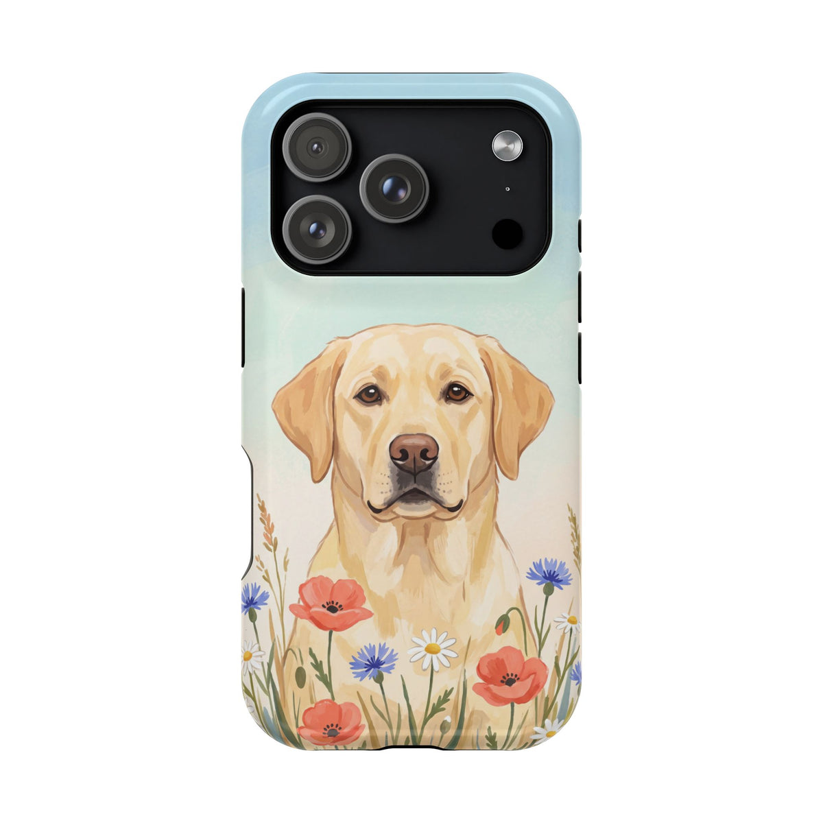 Labrador Wildflower Painting Phone Case — Tough Magnetic Case with Wireless Charging