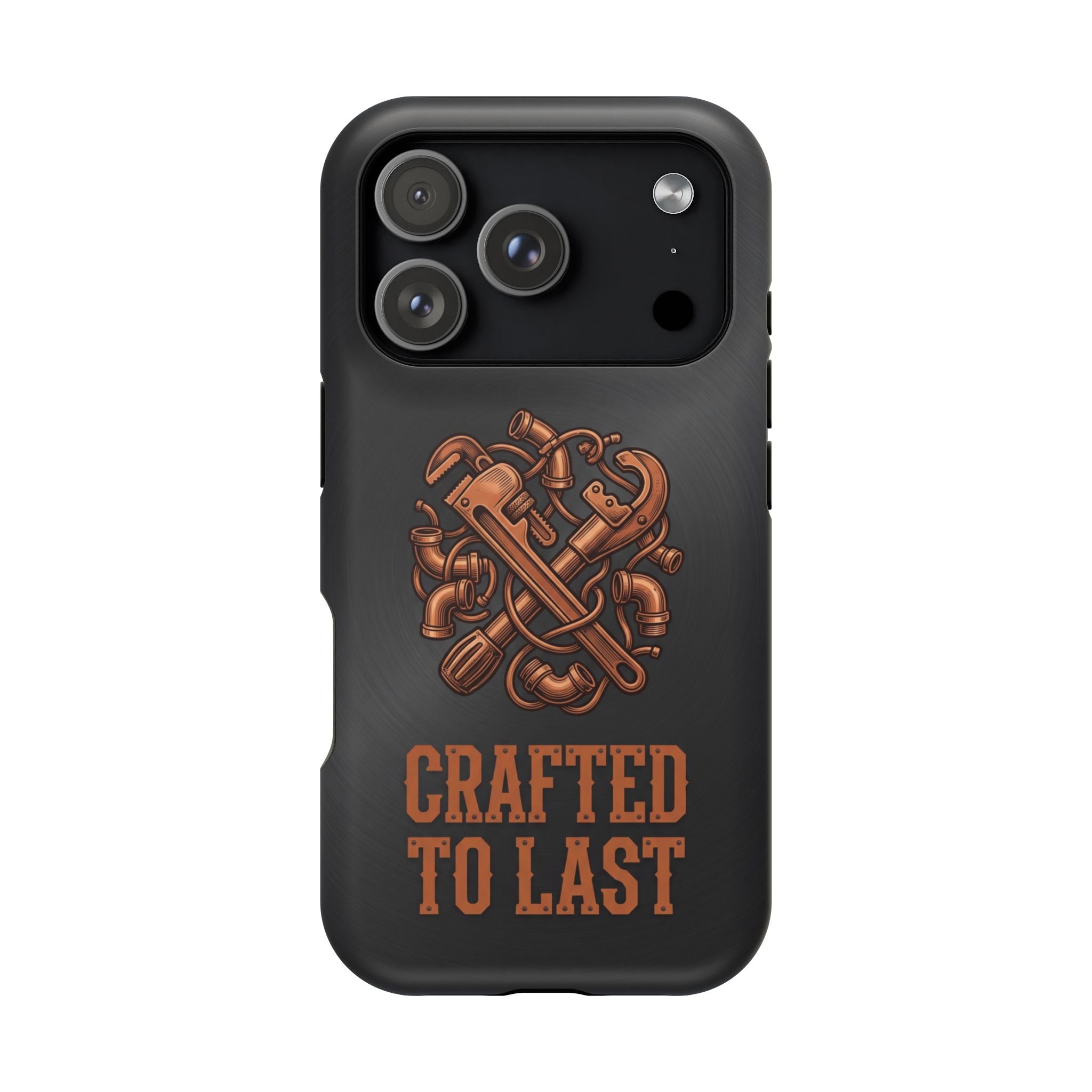Crafted to Last Phone Case — Crossed Wrenches Wireless Charging Cover