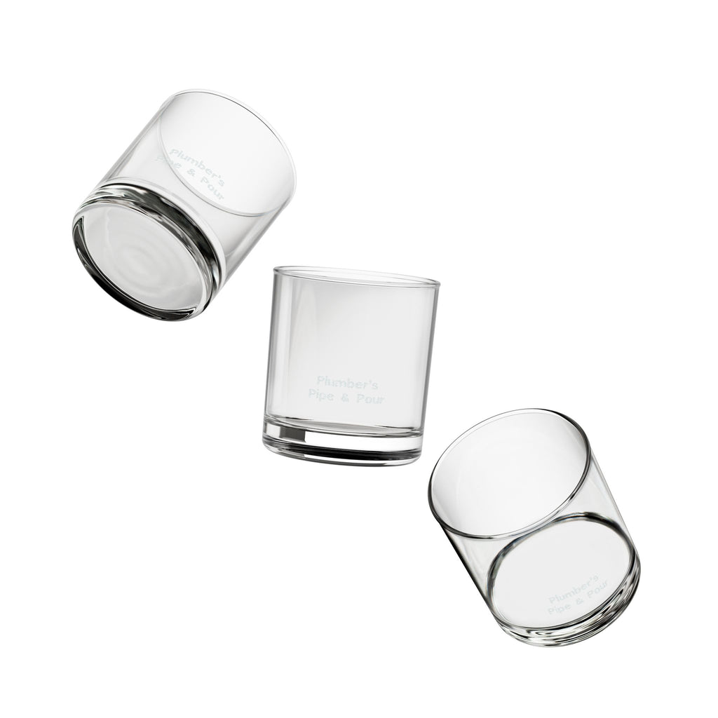 Personalized Pipe & Pour Whiskey Glass 10.5oz — Engraved Plumber Gift Rocks Tumbler