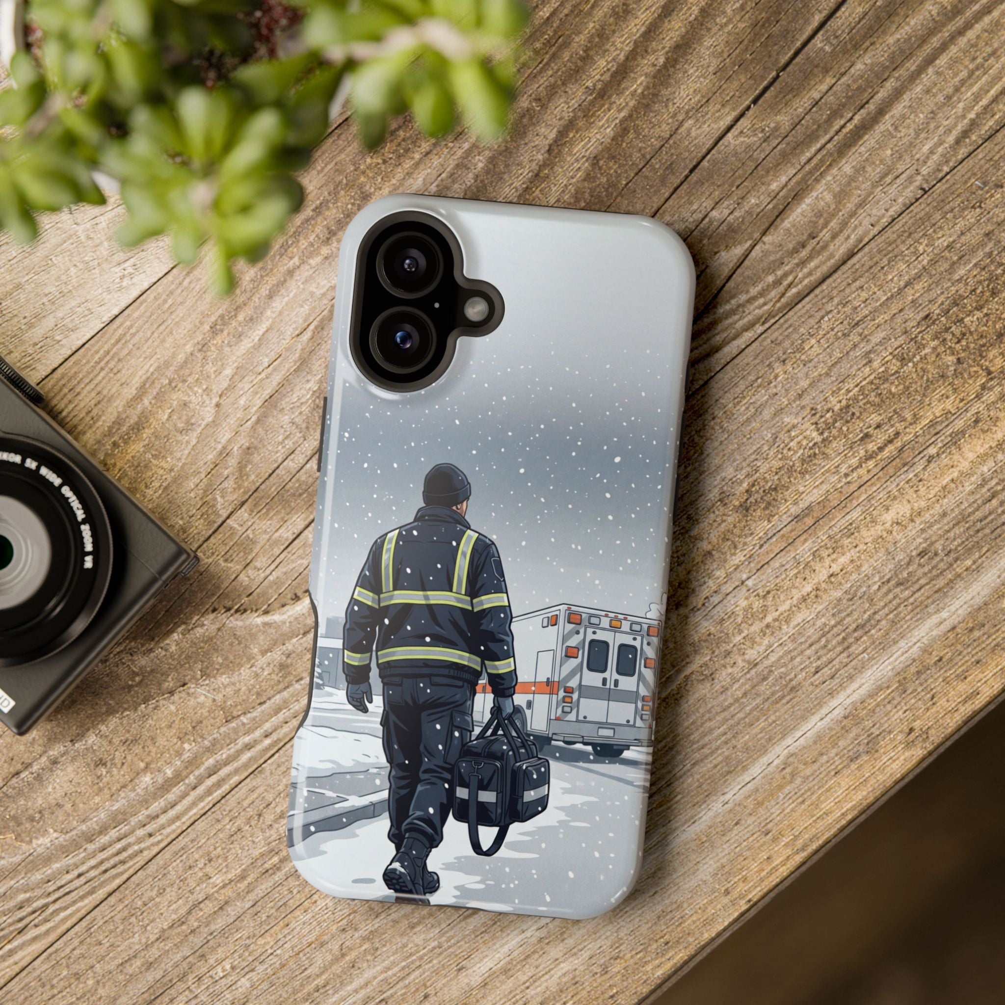 Bold Paramedic/EMT Portrait Phone Case — Magnetic Wireless Charging Cover