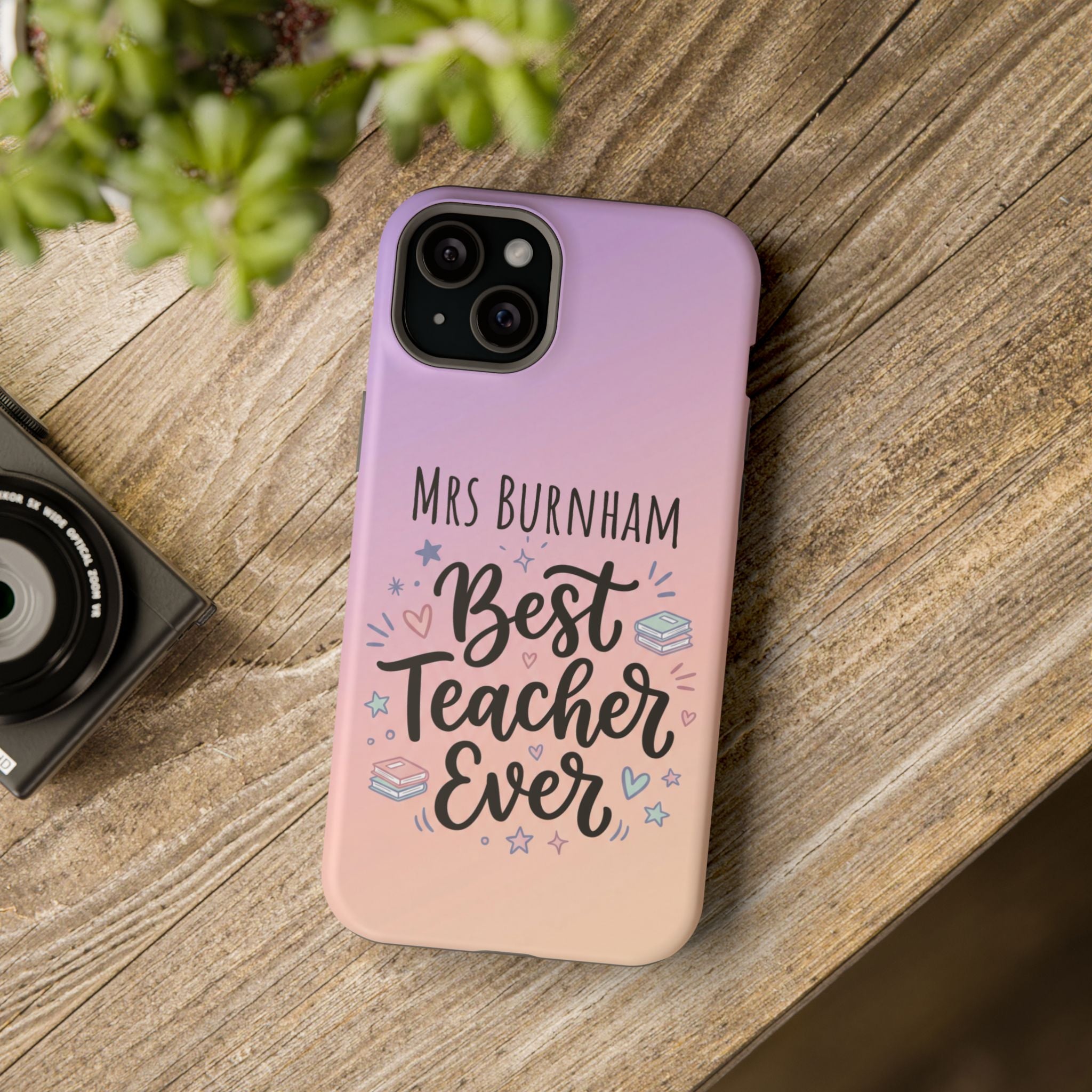 Best Teacher Ever Personalized Phone Case — Wireless Charging Cover