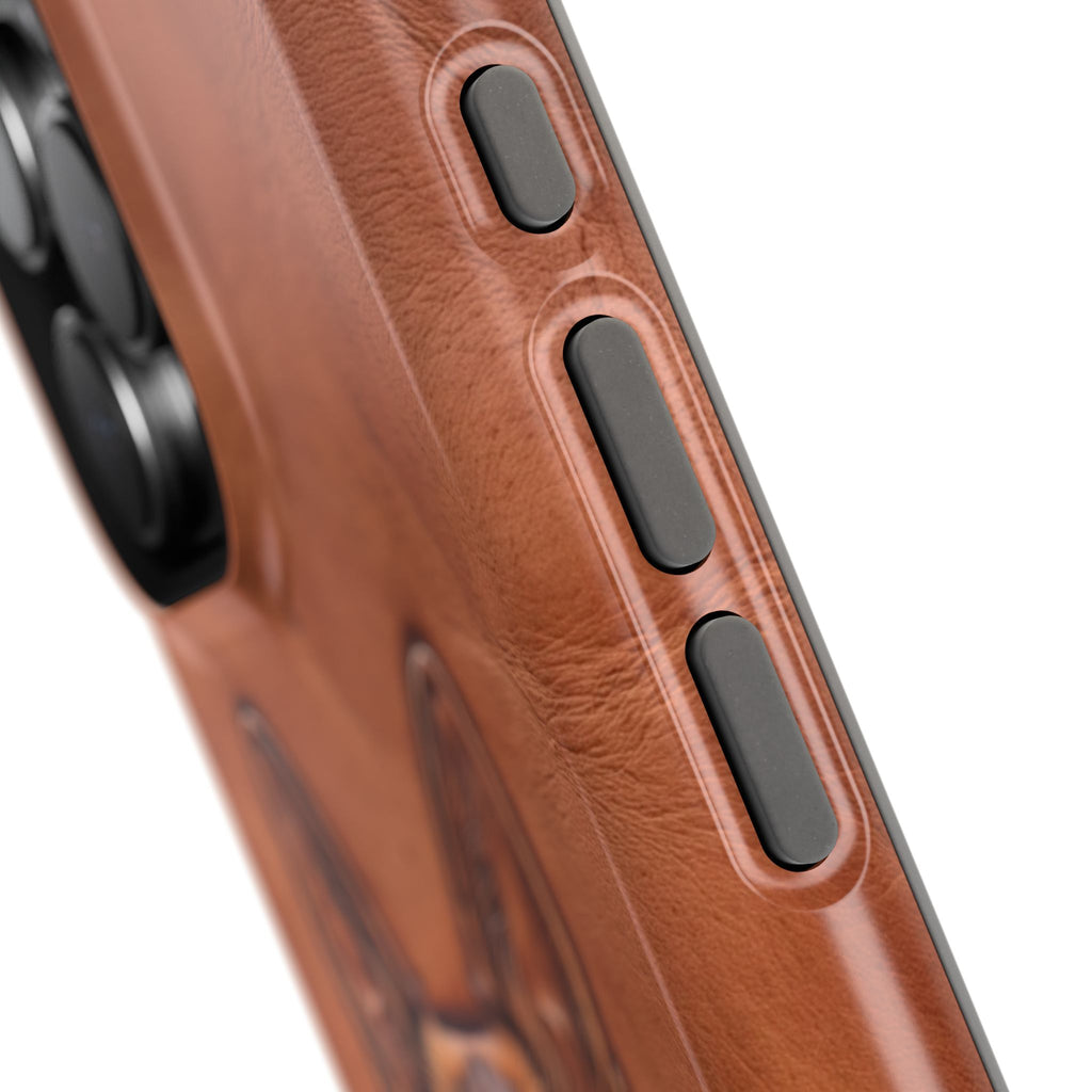 German Shepherd Phone Case | Western Tooled Art — Tough Magnetic Case with Wireless Charging
