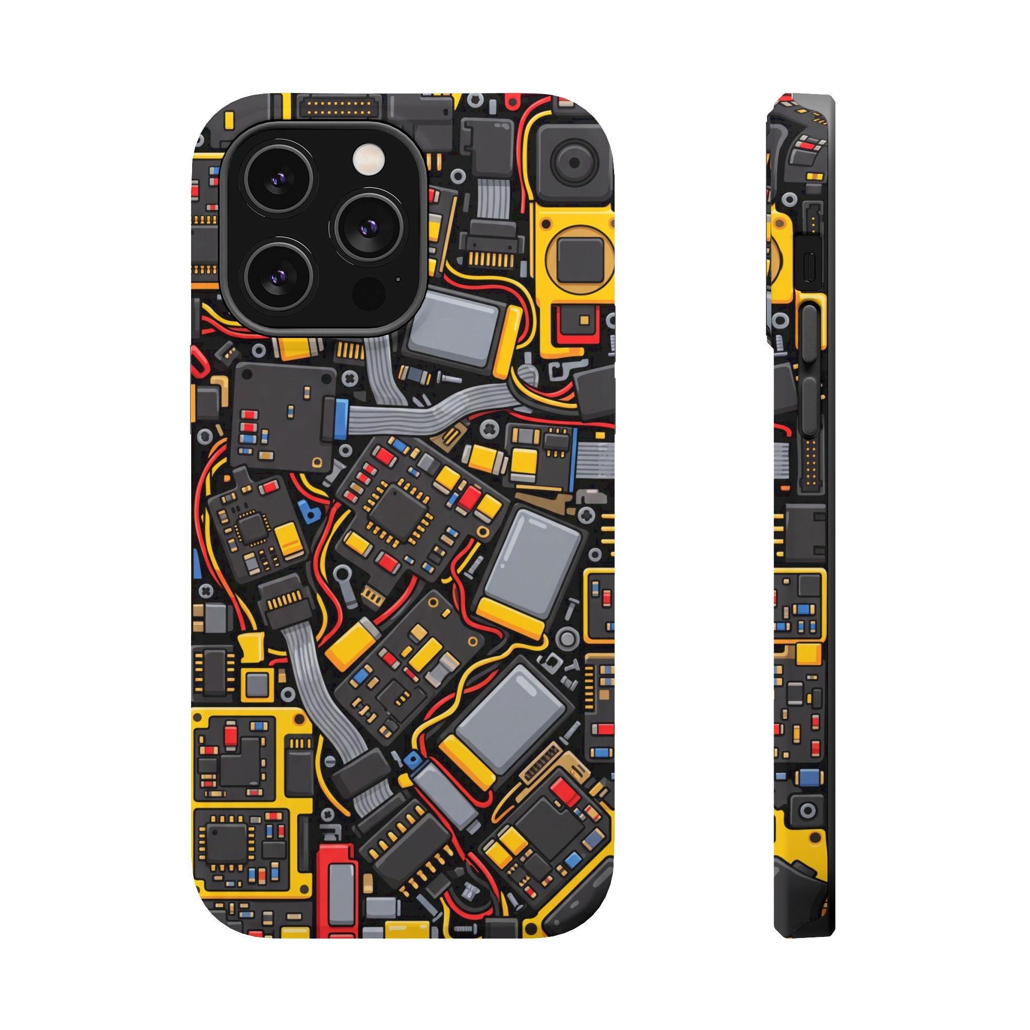 Voltage Board Phone Case — Yellow Circuit Wireless Charging Cover