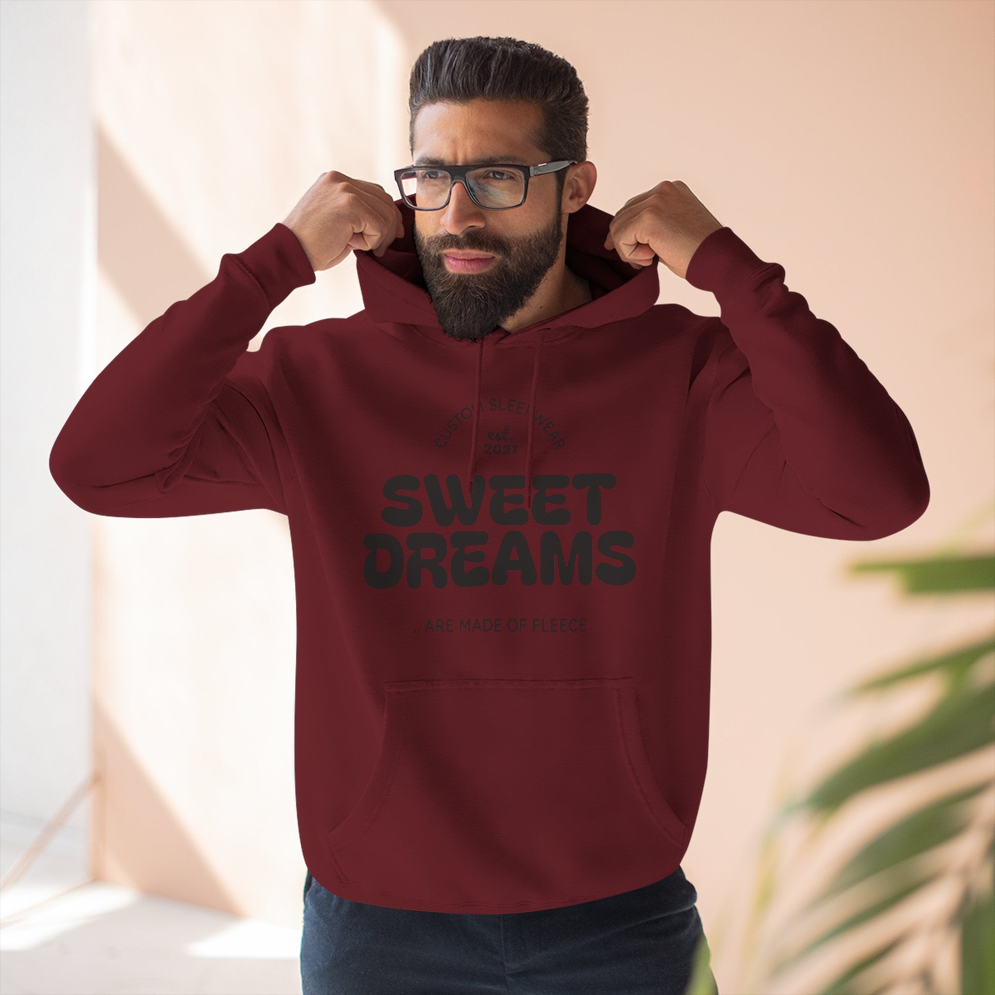 Sweet Dreams Hoodie — Cozy Fleece Pullover with Retro Script
