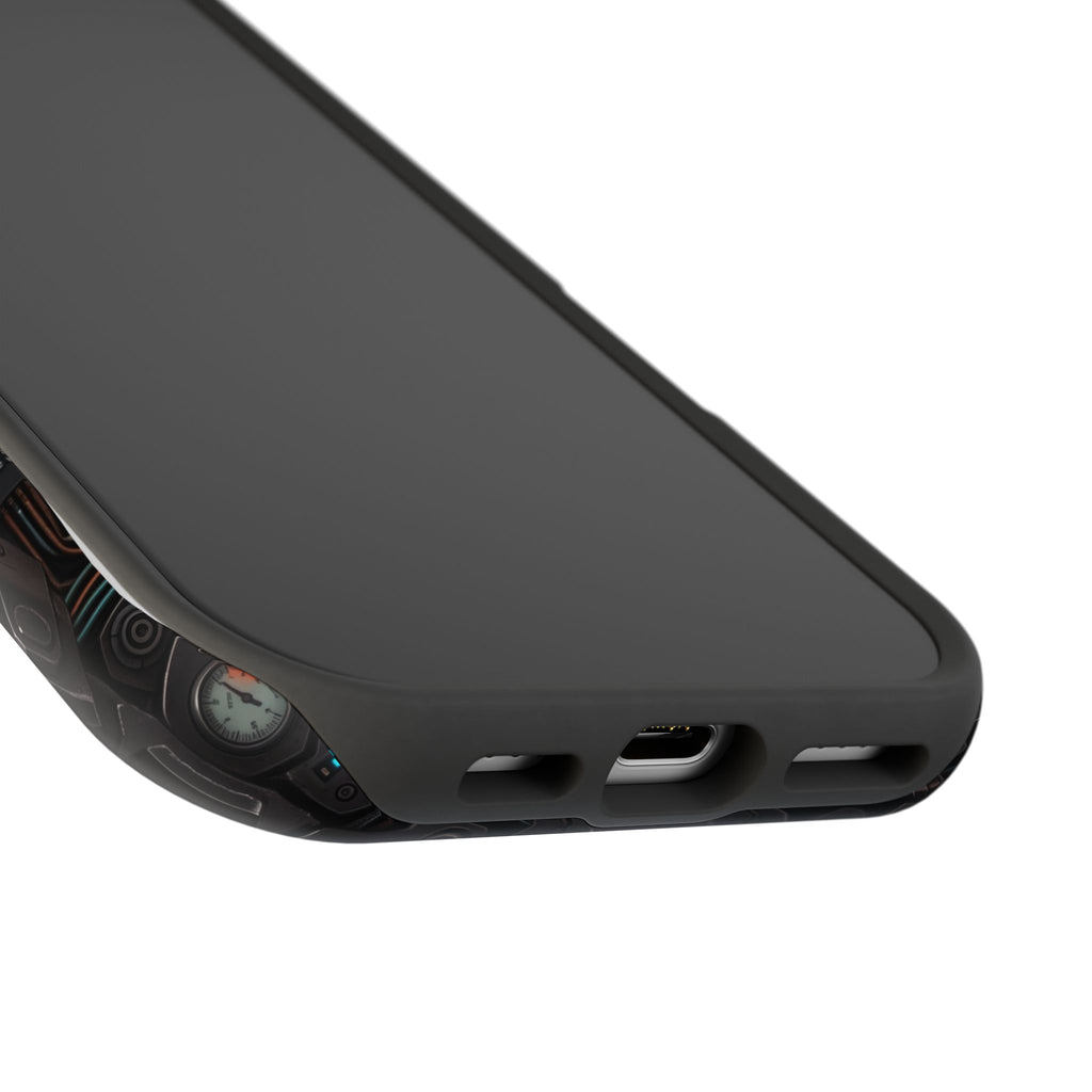 Mech Armor Phone Case — Industrial Circuit Wireless Charging Cover
