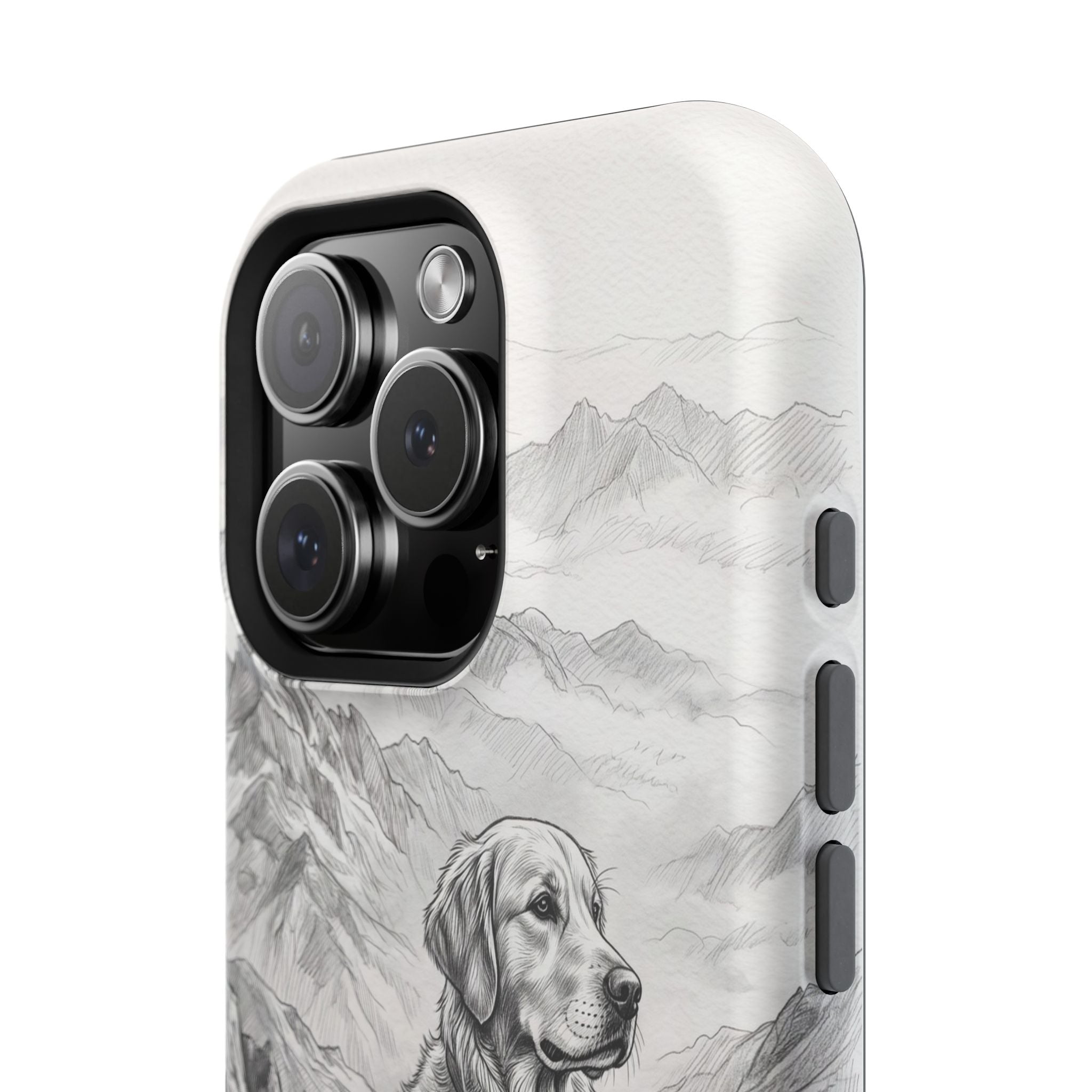 Personalized Golden Retriever Mountain Peak Phone Case — Wireless Charging Cover