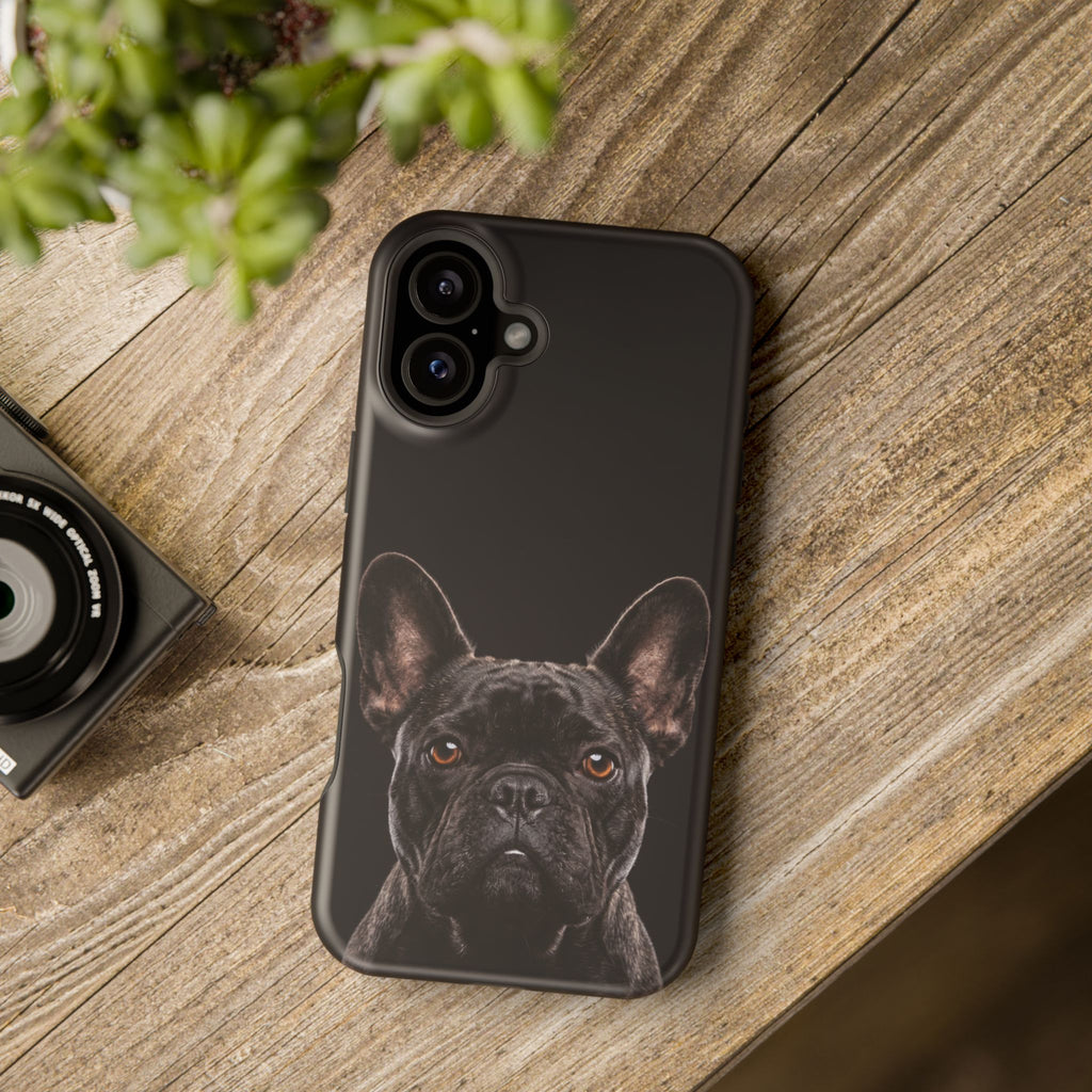 Black French Bulldog Phone Case — Impact-Resistant Wireless Charging Cover