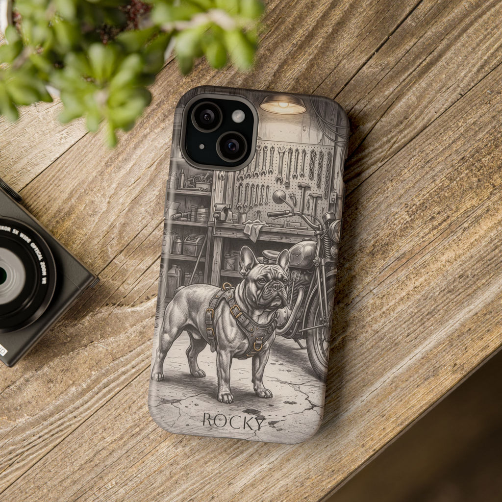 Personalized French Bulldog Vintage Street Phone Case — Wireless Charging Cover