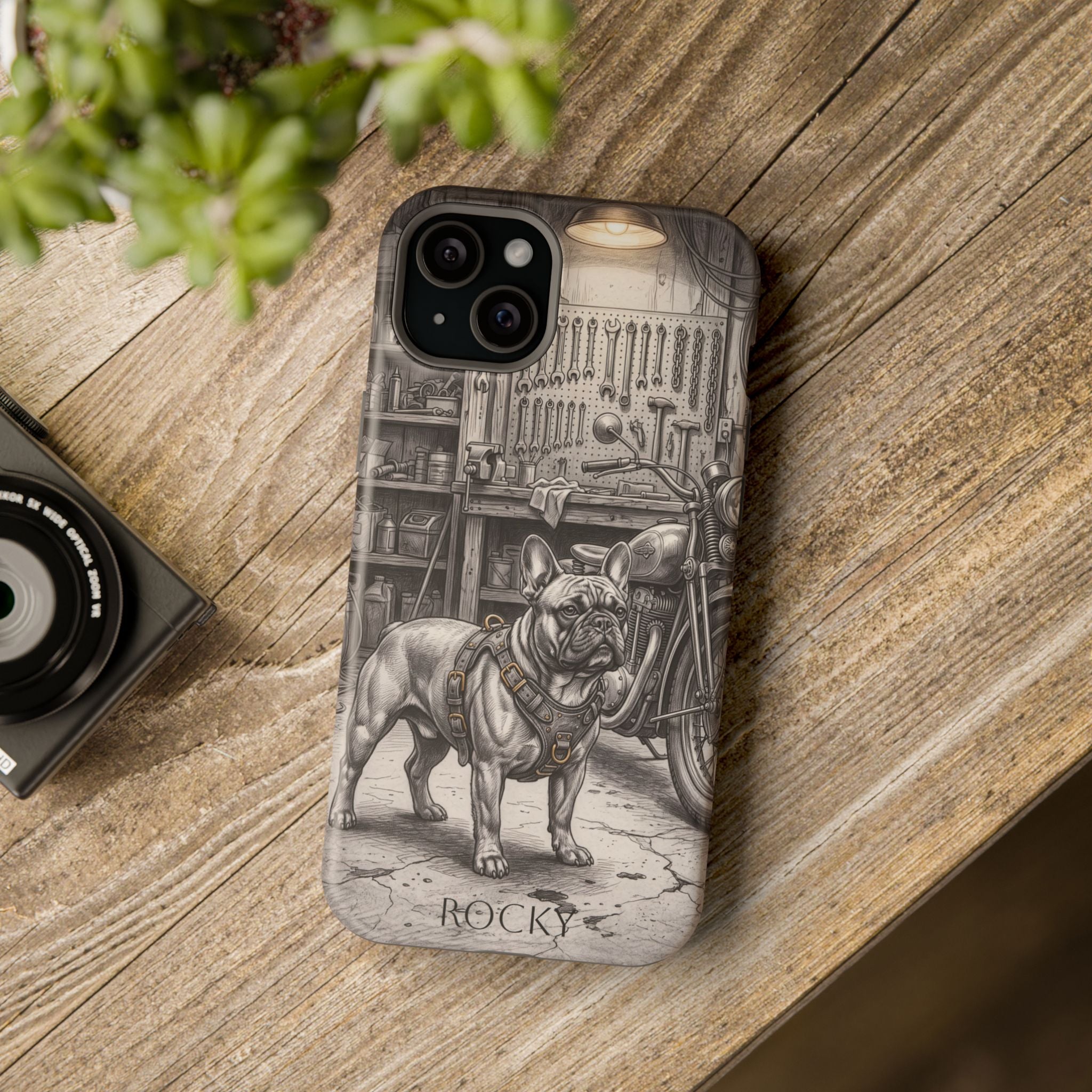 Personalized French Bulldog Vintage Street Phone Case — Wireless Charging Cover