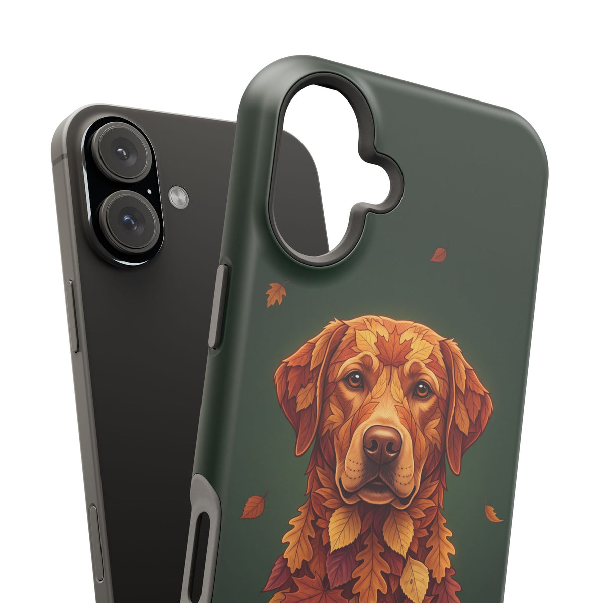Autumn Leaves Labrador Phone Case — Tough Magnetic Case with Wireless Charging