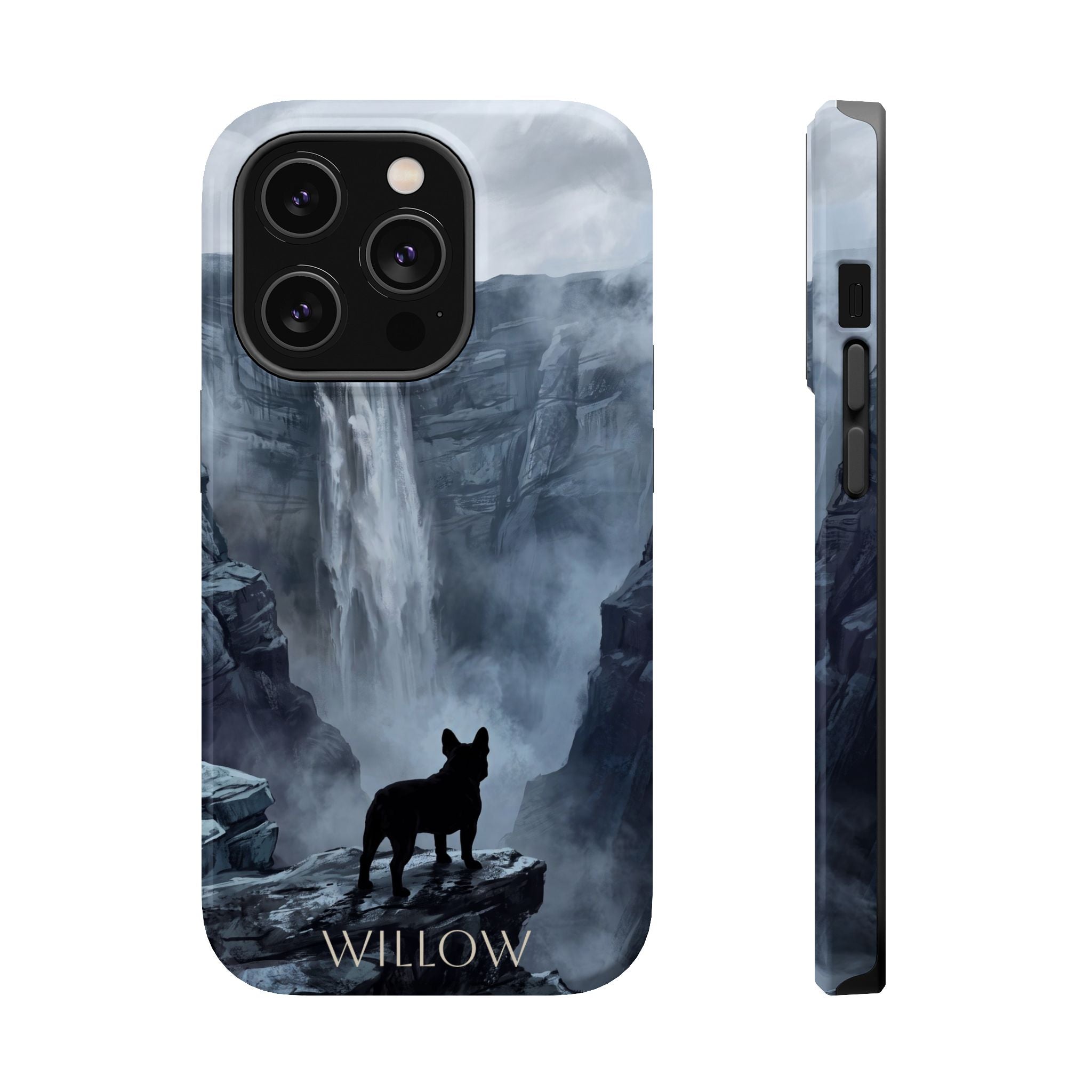 Personalized French Bulldog Misty Waterfall Phone Case — Wireless Charging Cover