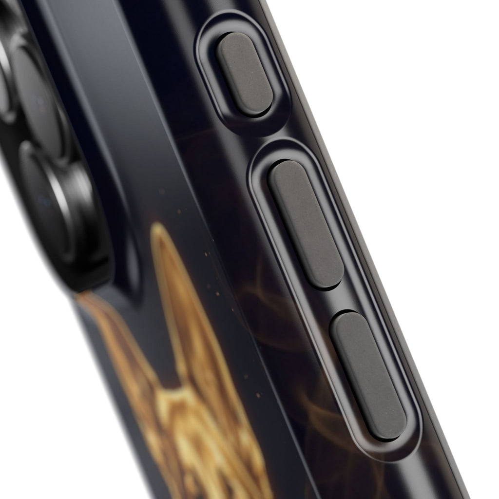 German Shepherd Phone Case | Personalized Gold Glow Art — Tough Magnetic Case with Wireless Charging