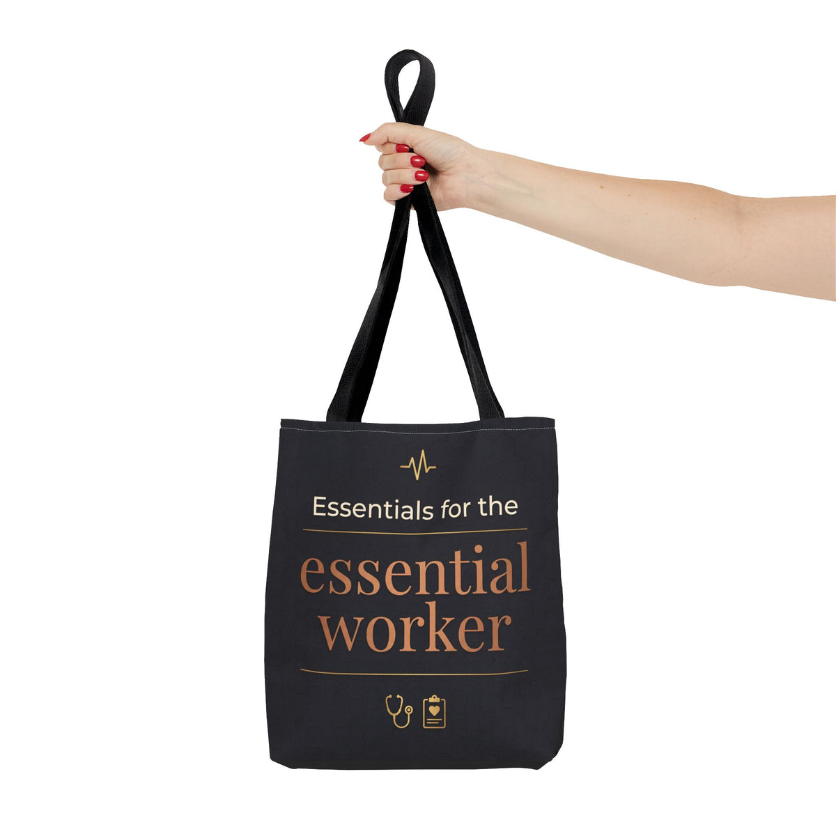 Essentials for the Essential Worker Tote | Healthcare Worker Gift Tote Bag | Nurse Doctor Appreciation Gift | Premium Polyester Carry-All