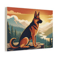 German Shepherd Personalized Canvas | Retro Mountain Adventure Wall Art