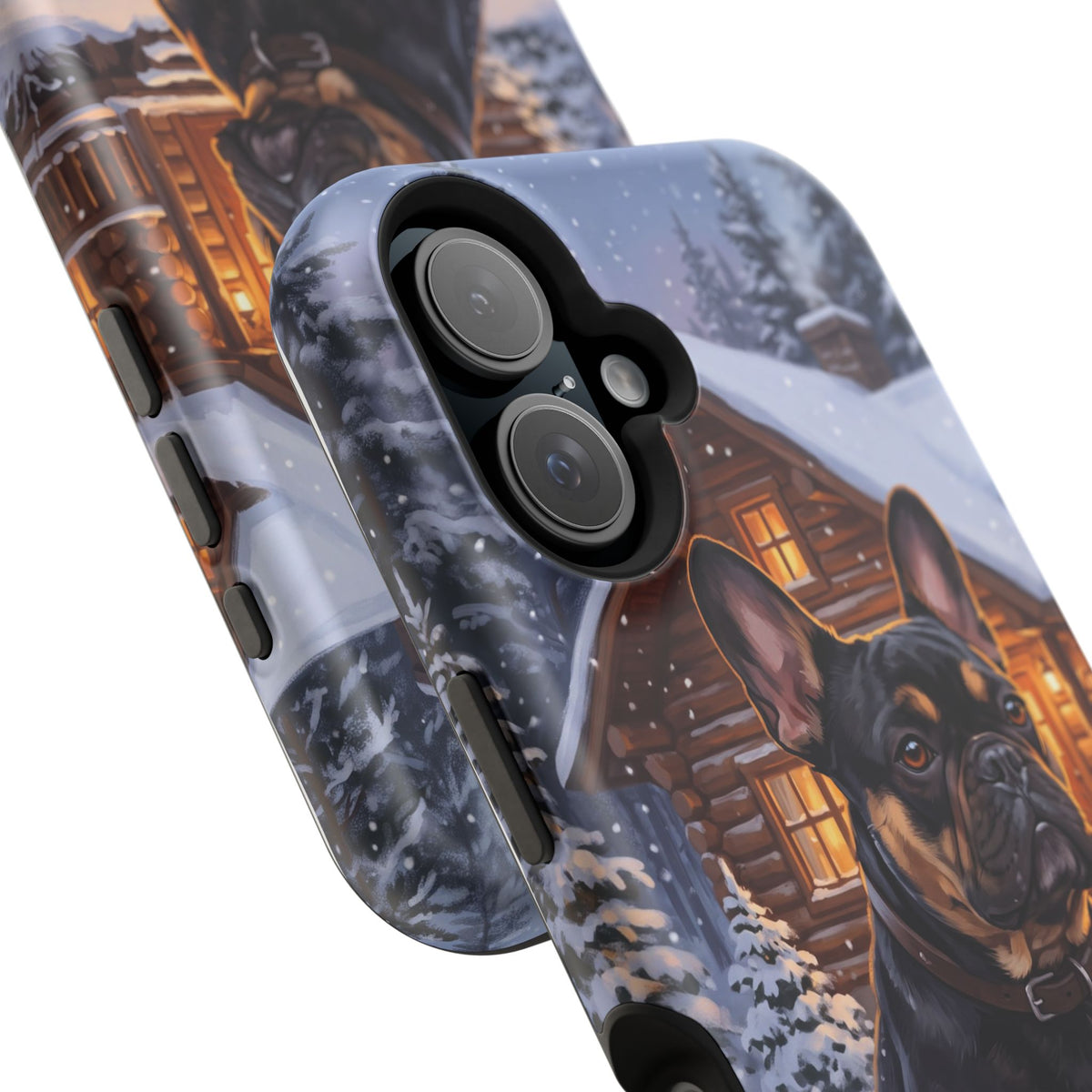 Personalized French Bulldog Cozy Cabin Phone Case — Wireless Charging Cover