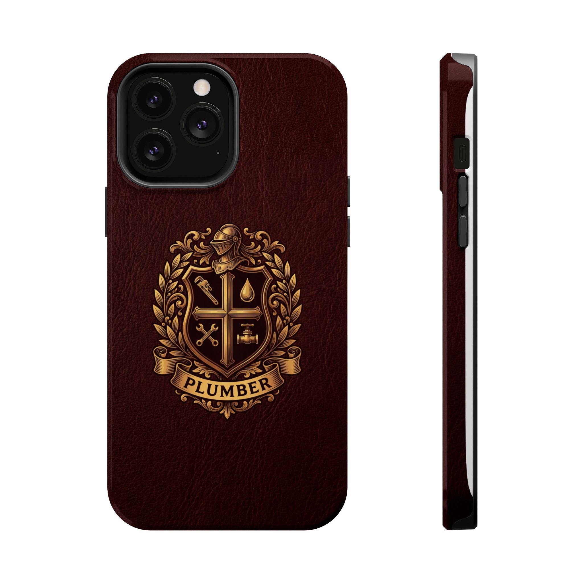 Plumber Crest Phone Case — Heraldic Shield Design Wireless Charging Cover
