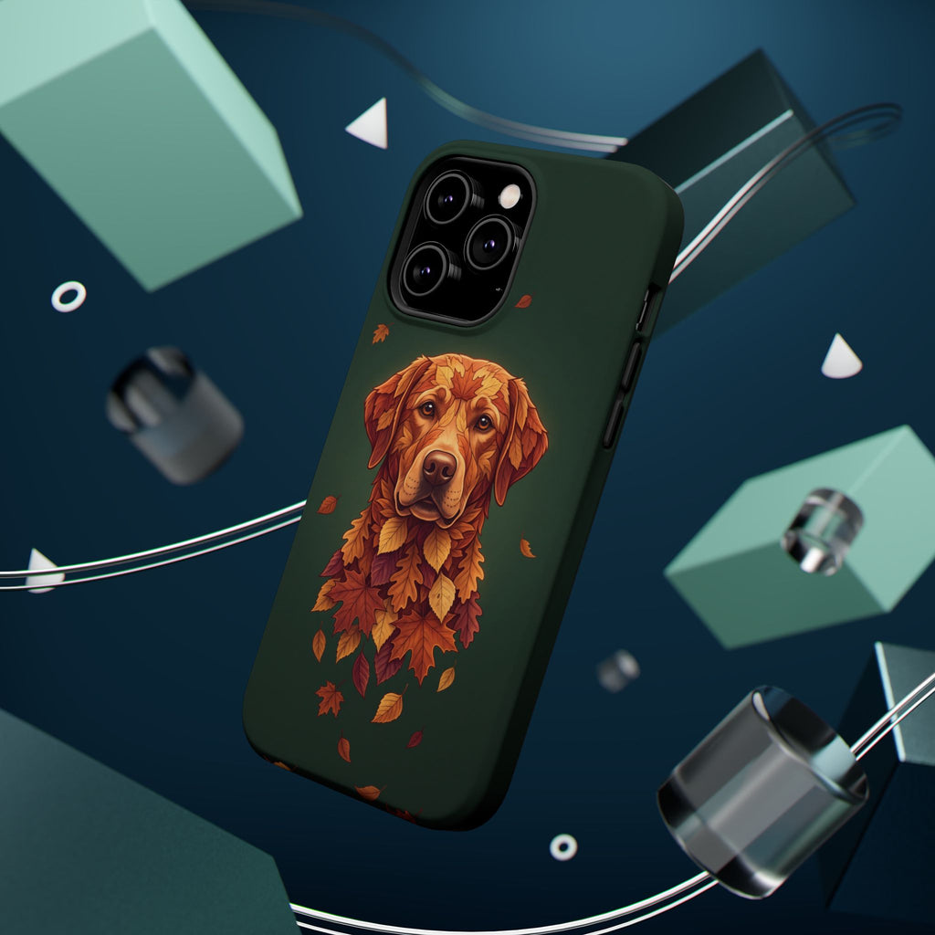 Autumn Leaves Labrador Phone Case — Tough Magnetic Case with Wireless Charging