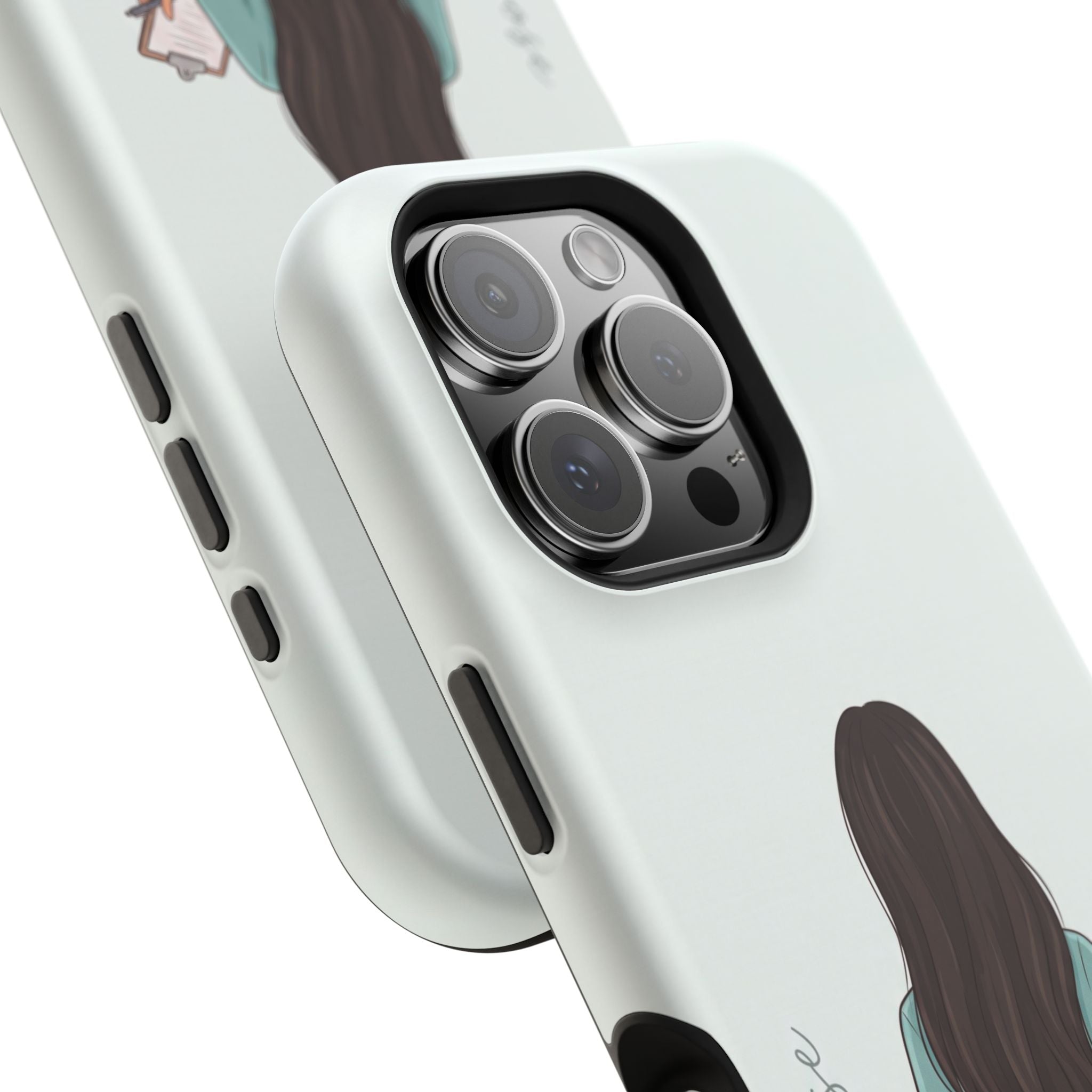 Nurse Illustration Phone Case — Impact-Resistant Wireless Charging Cover