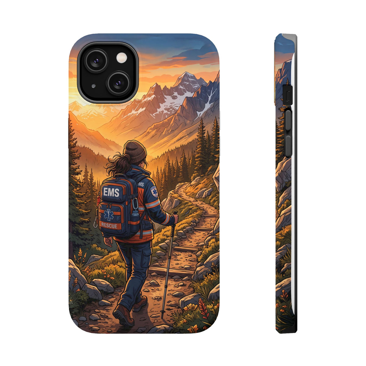 Paramedic/EMT Mountain Phone Case — Magnetic Wireless Charging Cover