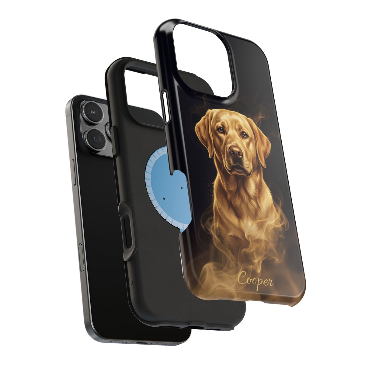 Personalized Gold Smoke Labrador Phone Case — Tough Magnetic Case with Wireless Charging