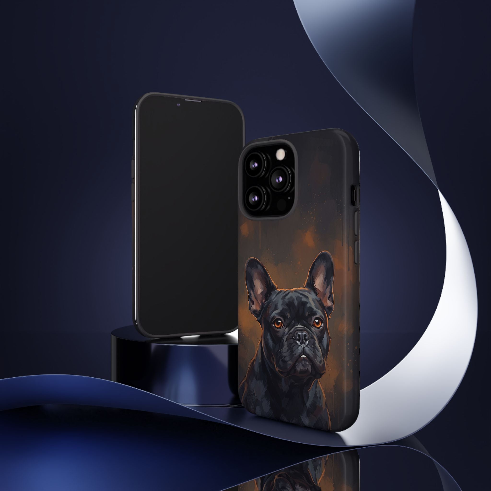 Moody French Bulldog Portrait Phone Case | Dramatic Studio Photography Style | iPhone & Samsung
