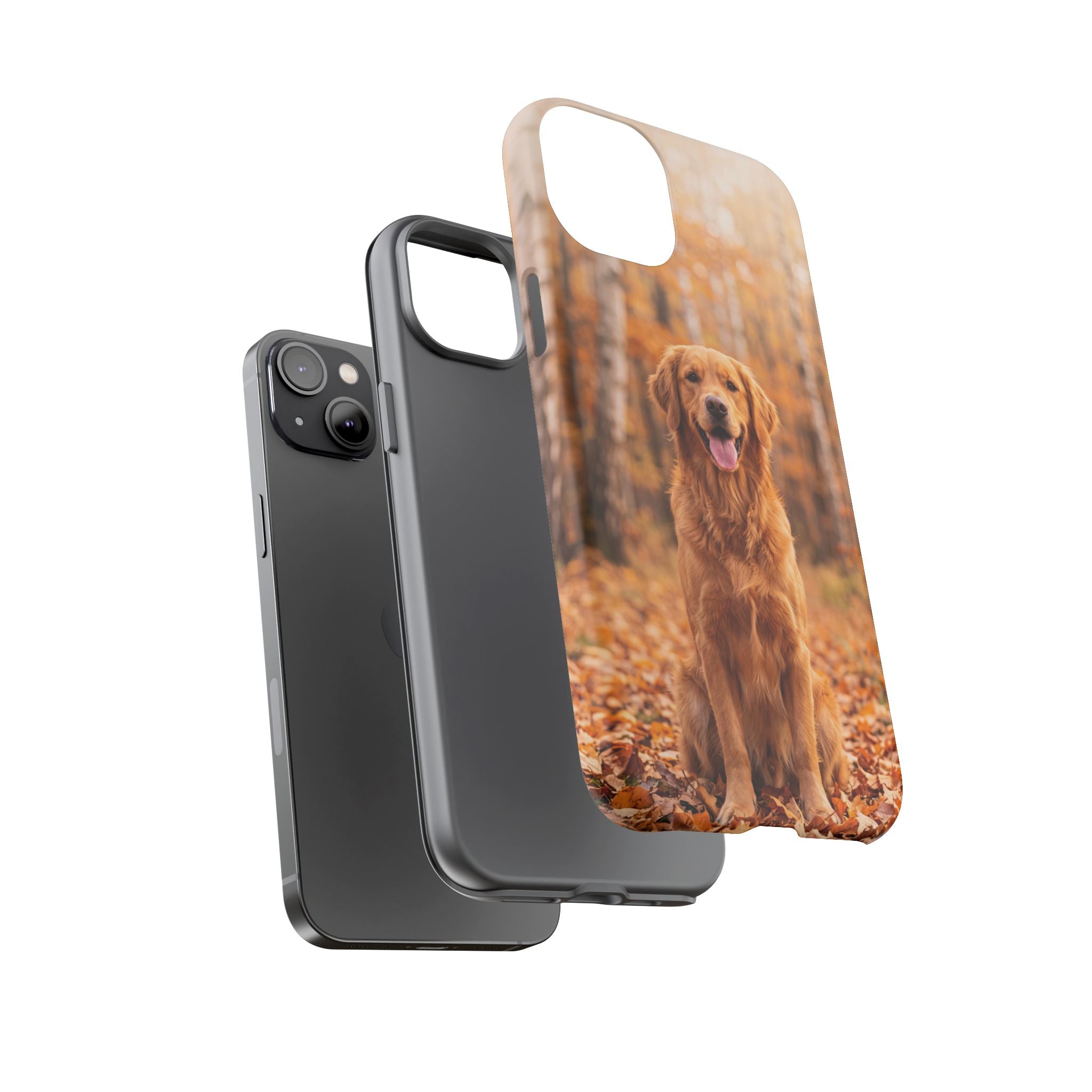 Golden Retriever Autumn Forest Phone Case | Happy Dog in Fall Foliage | Samsung & iPhone