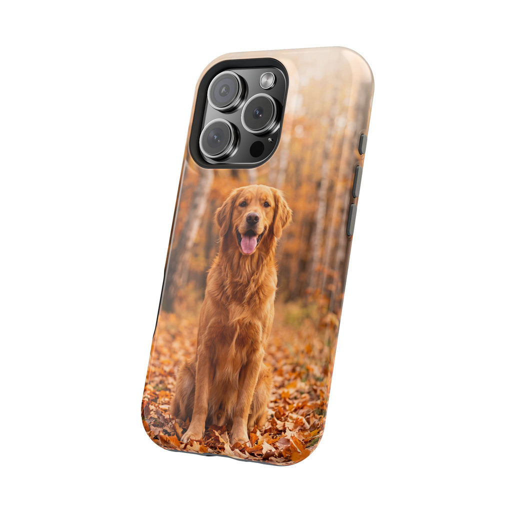 Autumn Golden Retriever Phone Case — Impact-Resistant Wireless Charging Cover