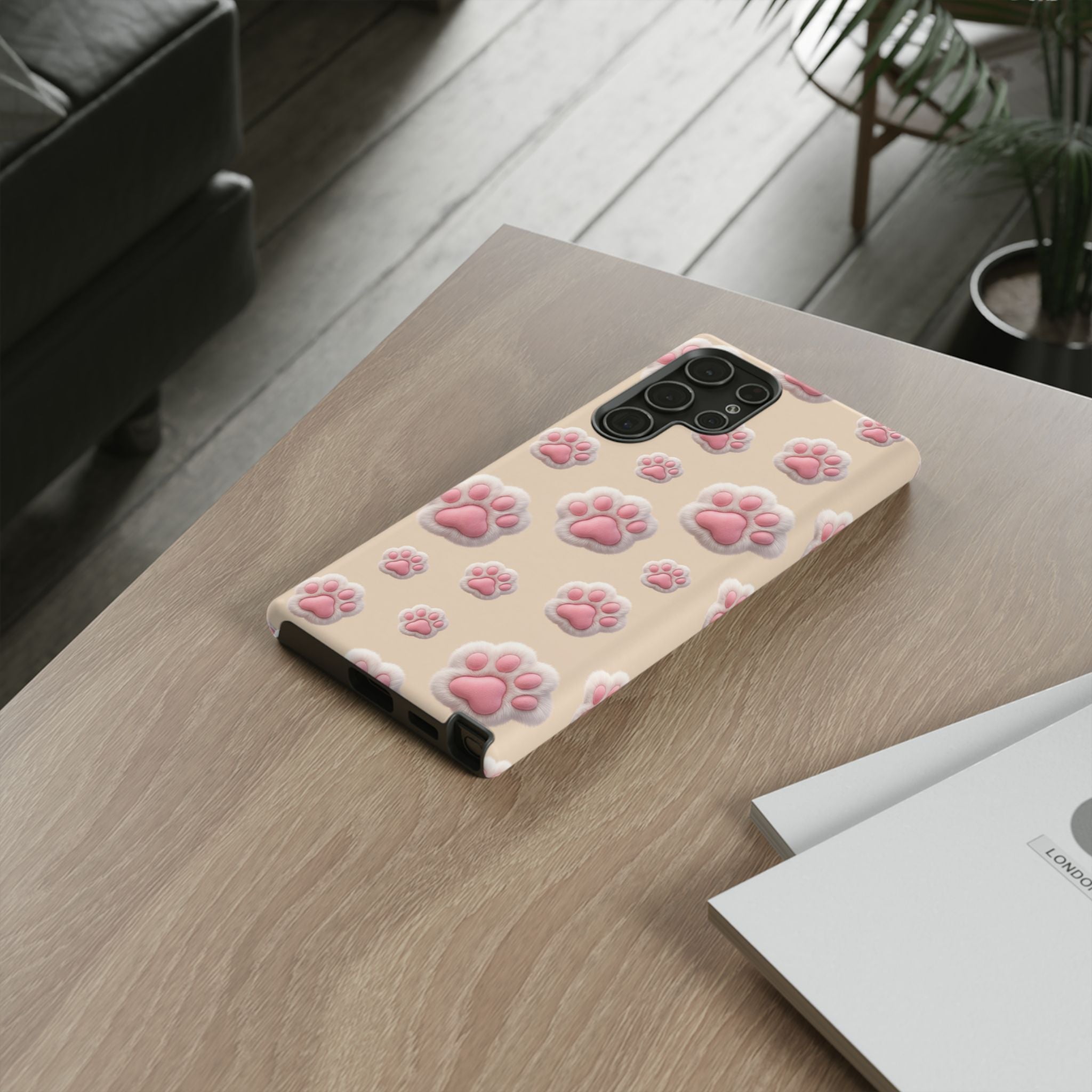 Golden Retriever Paw Print Phone Case | Cute Pink Paw Pattern for Dog Lovers | iPhone & Samsung