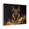 German Shepherd Personalized Canvas | Golden Smoke Wall Art