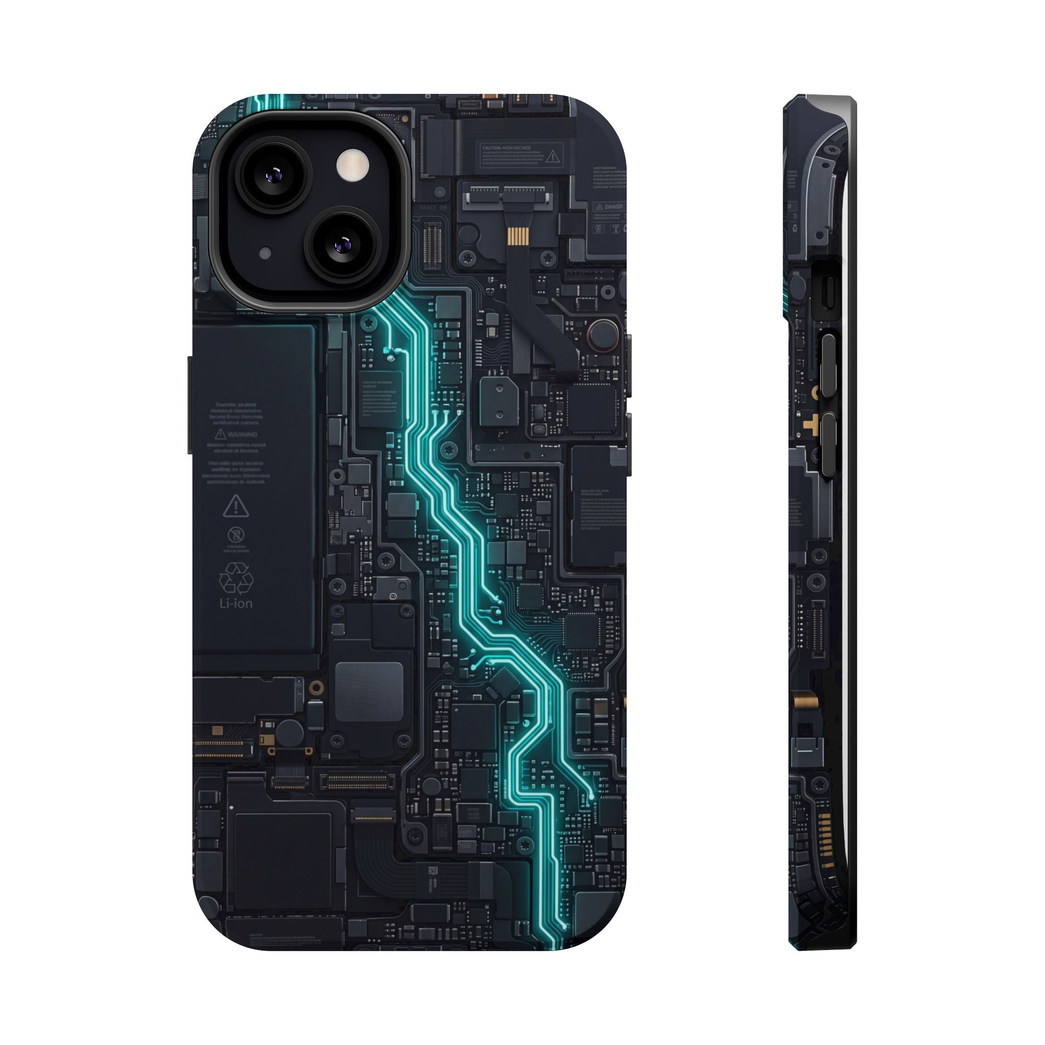Cyan Bolt Electrician Phone Case — Electric Circuit Wireless Charging Cover