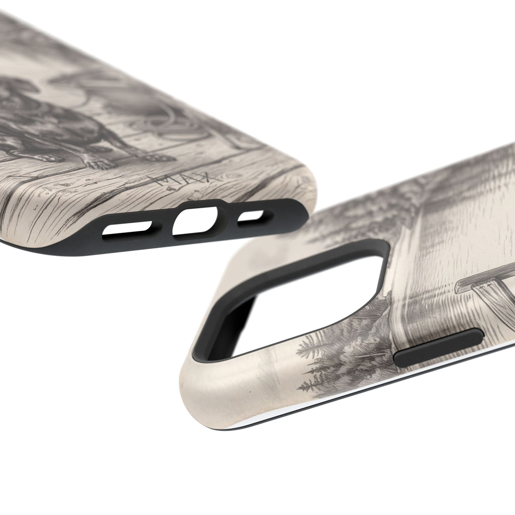 Personalized Dachshund Sunset Beach Phone Case — Wireless Charging Cover
