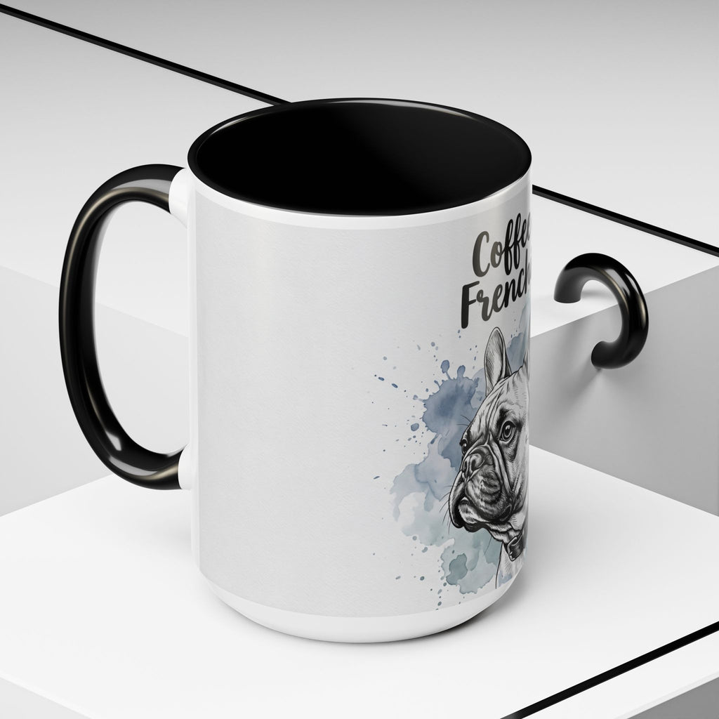 Coffee & Frenchies Mug | French Bulldog Lover Gift | Watercolor Dog Mug