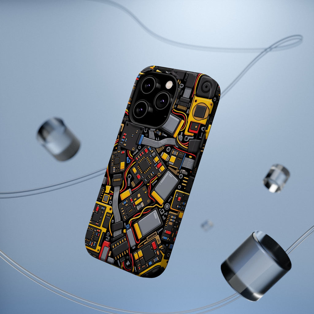 Voltage Board Phone Case — Yellow Circuit Wireless Charging Cover