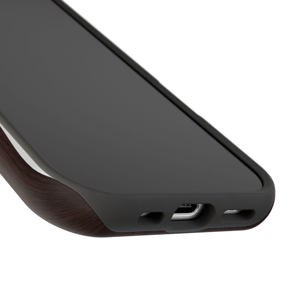 Gold EMS Laurel Badge Wood Phone Case — Magnetic Wireless Charging Cover